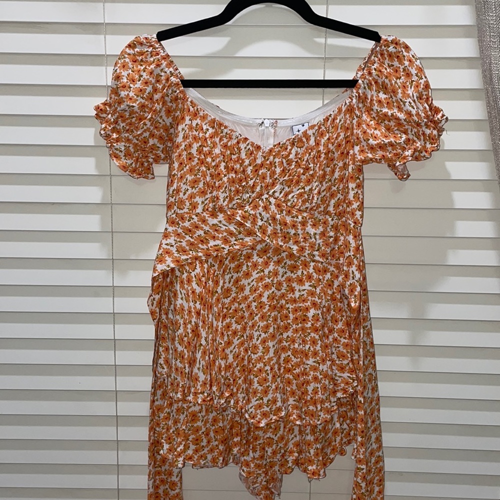 Orange floral rhomper